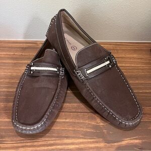 Bruno Marc New York Santoni 05  Driving Brown Horsebit Moccasin Men’s Sz 12
